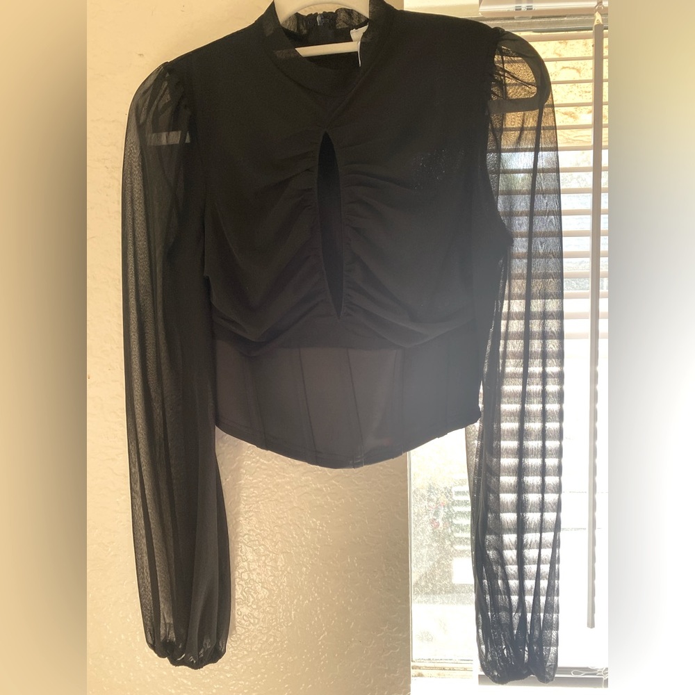 Black long sleeve blouse